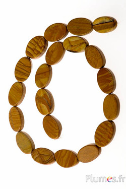 Jaspisperlen - Länge 14 mm, Loch 1 mm - honigbraun